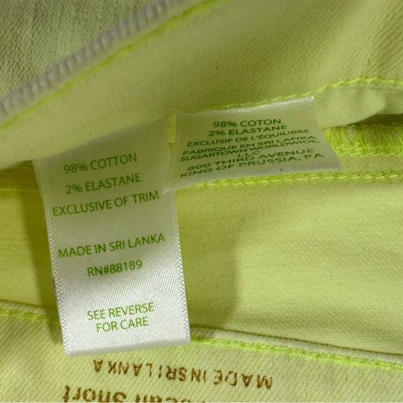 Lilly Pulitzer South Ocean Shorts Neon Yellow Green Denim - Picture 3 of 7